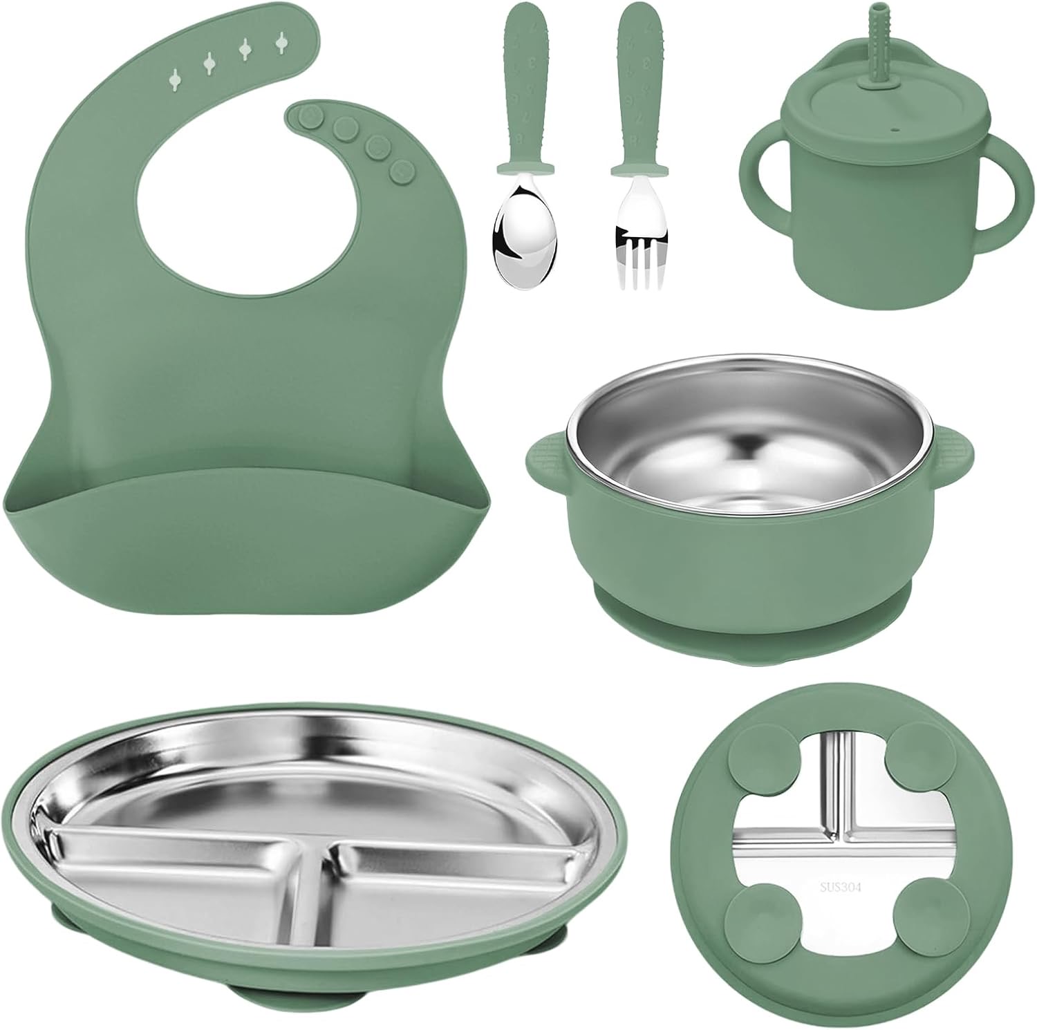 Guyisile Edelstahl-Set mit Silikonhülle, 6 Teile