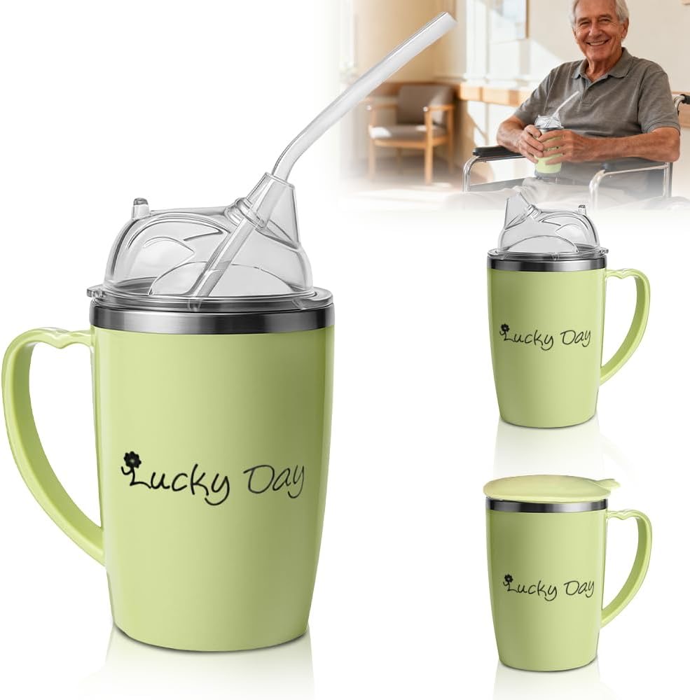 SGZIOO Schnabeltasse Edelstahl 350 ml, 3-in-1