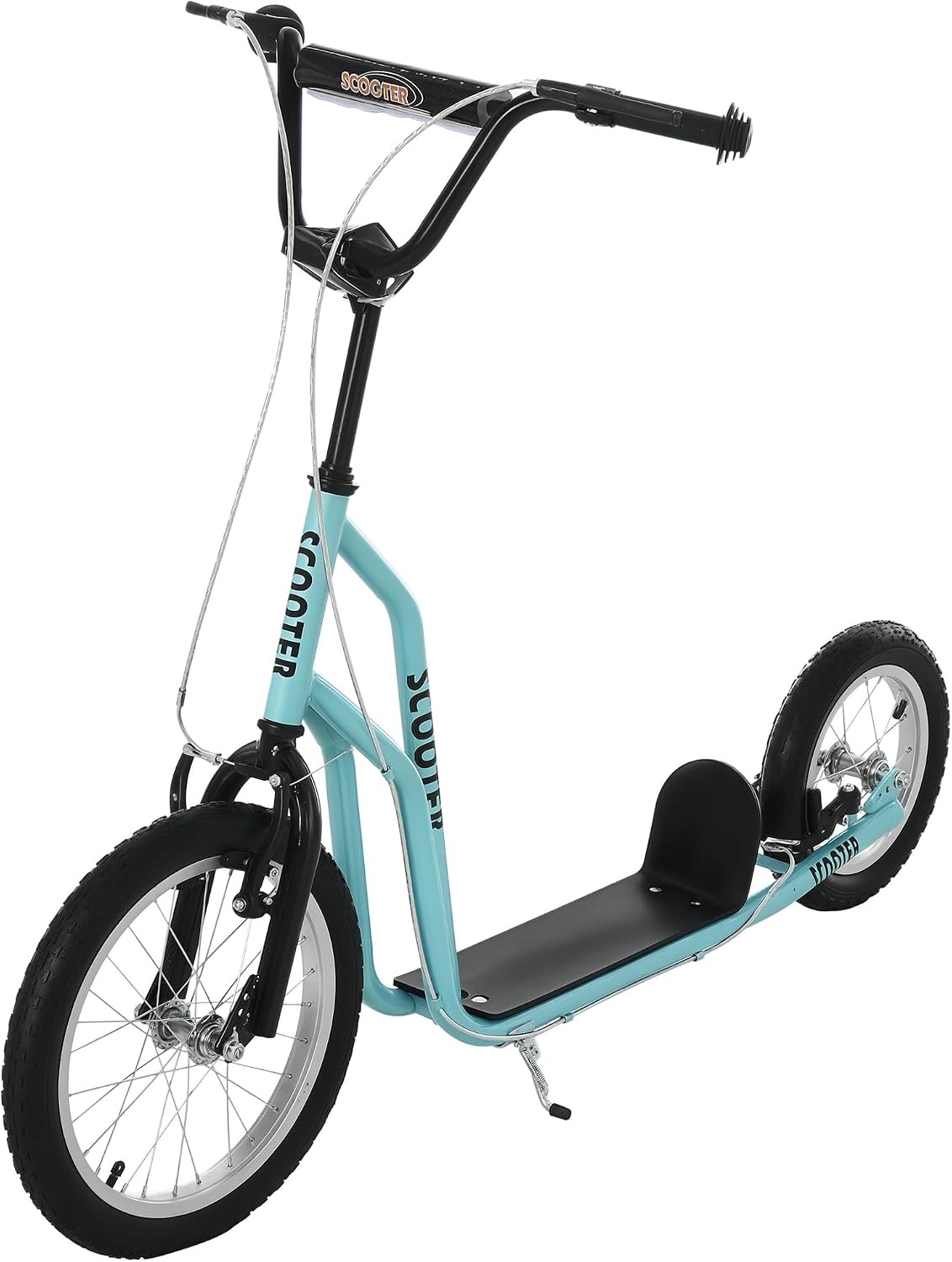 HOMCOM Kinderroller mit verstellbarem Lenker und Handbremse, 16 Zoll – Testsieger Homcom Tretroller