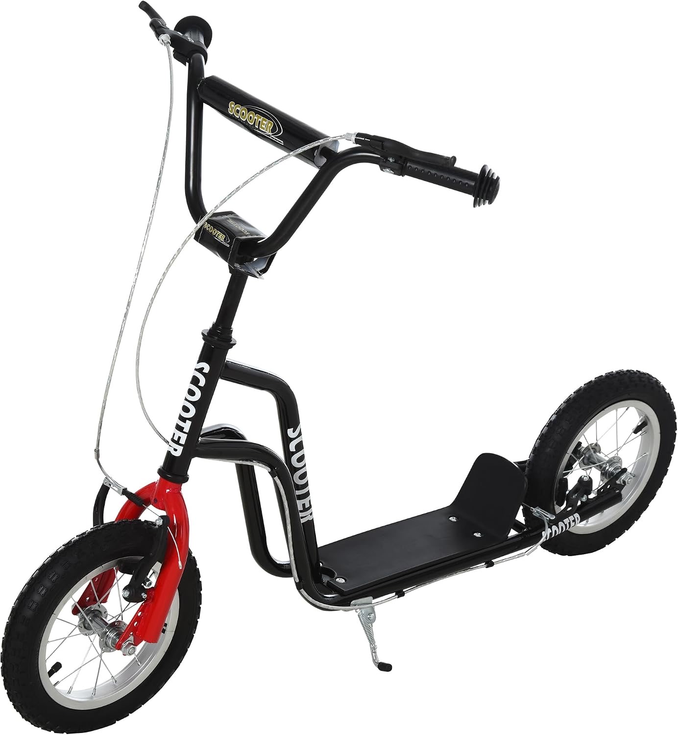 HOMCOM Kinderroller mit verstellbarem Lenker und Handbremse, 12 Zoll