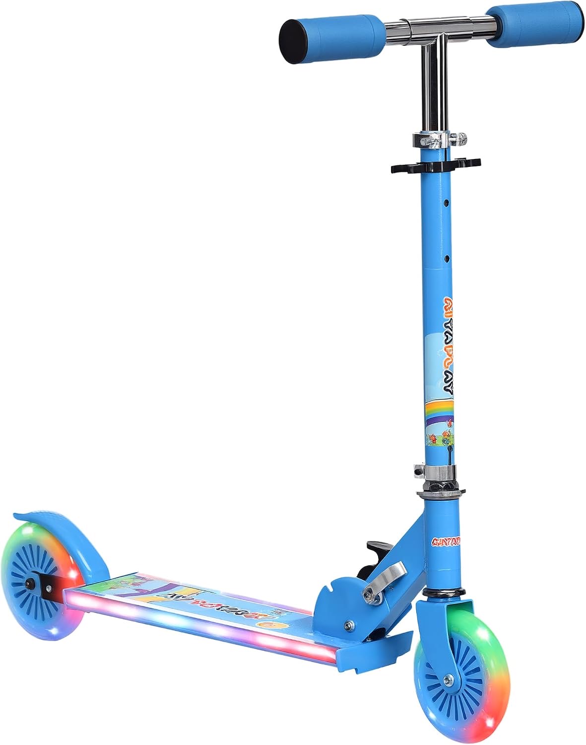HOMCOM Tretroller für Kinder von 3 bis 7 Jahren, faltbar, PU-Räder
