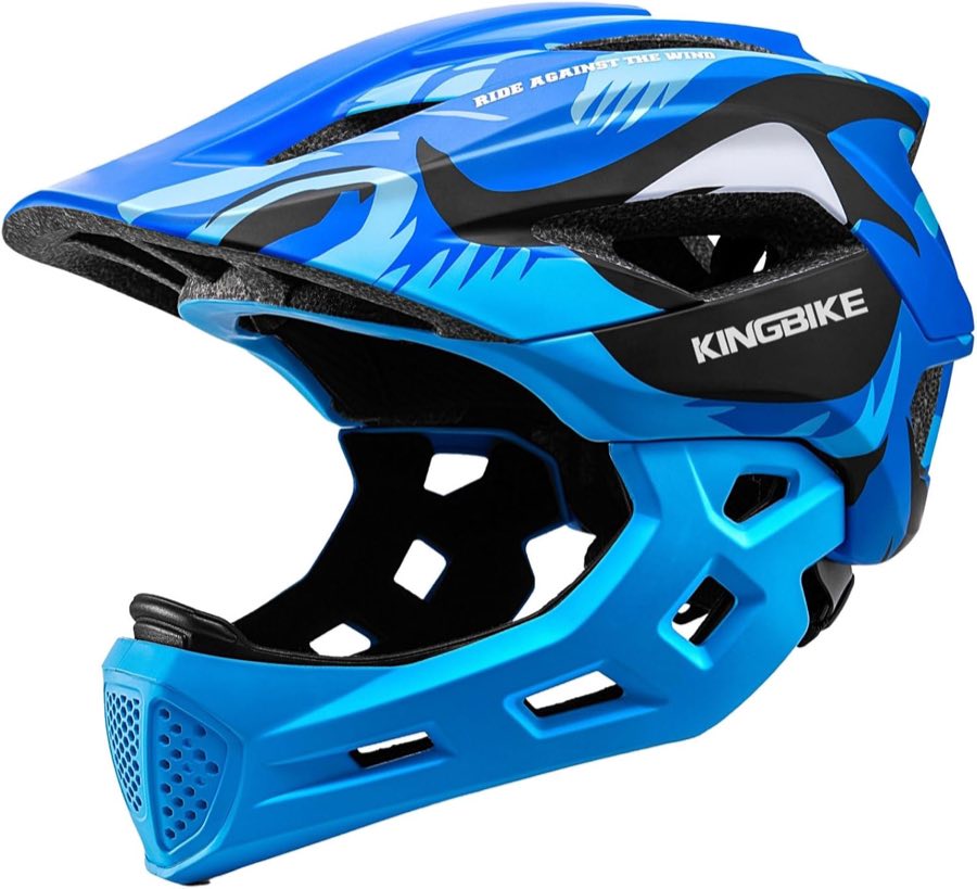 KINGBIKE Kinder-Fullface mit abnehmbarem Kinnschutz