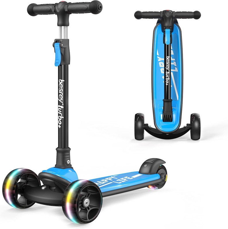 besrey Big Wheels blau – Testsieger Kinderroller 3 Räder