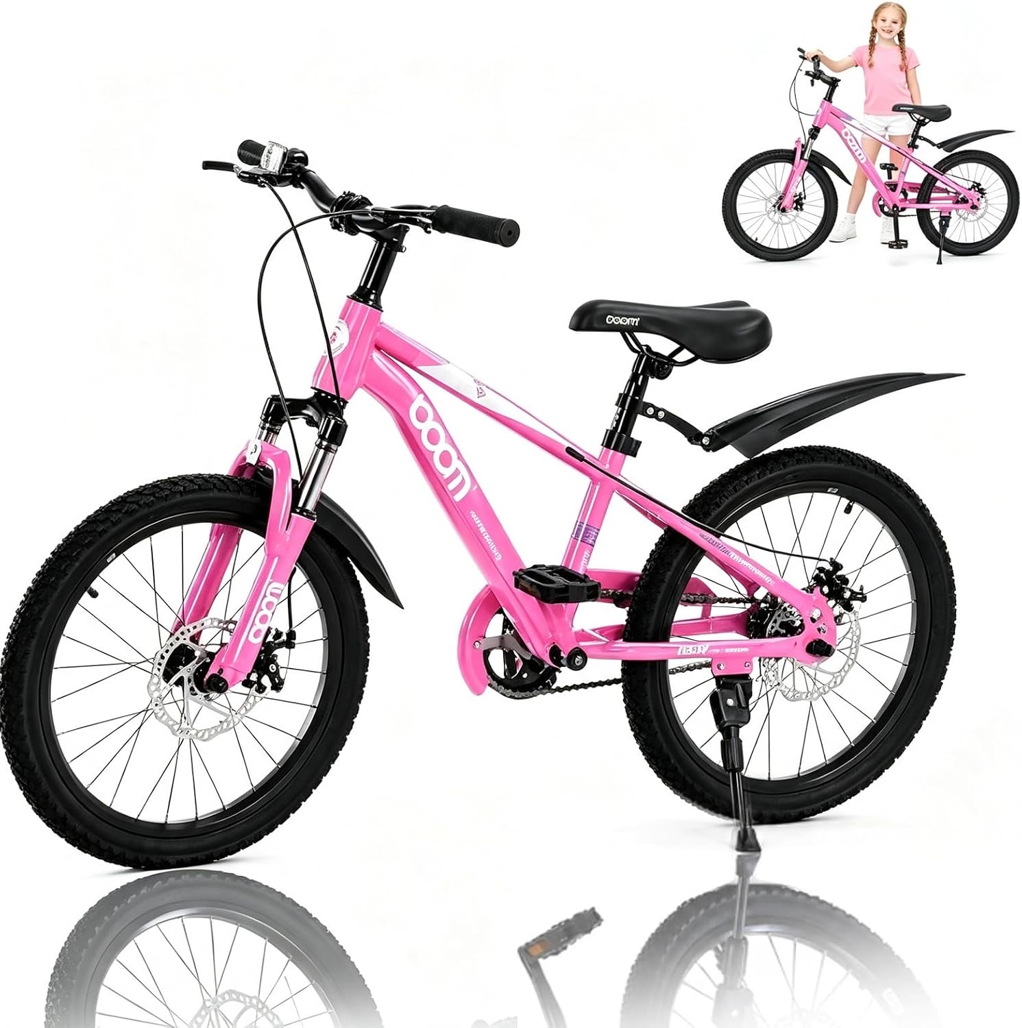 LSLIFE Kinderfahrrad 18 Zoll, 21 Gänge, Scheibenbremsen