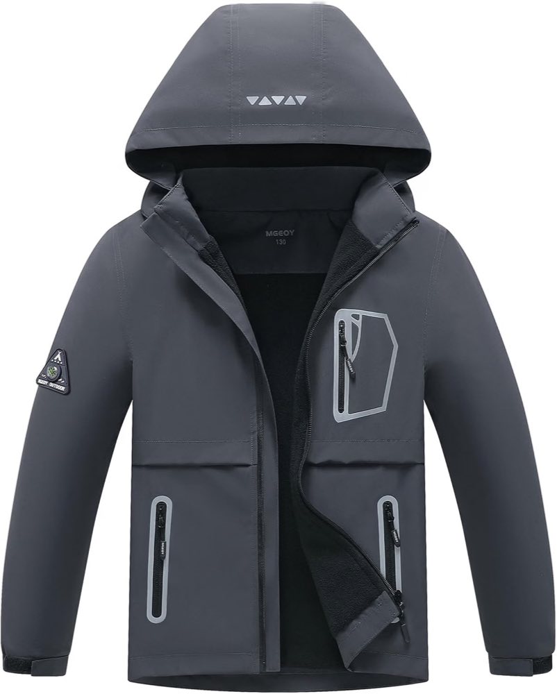 Fleece-Regenjacke mit Kapuze, 5–16 Jahre