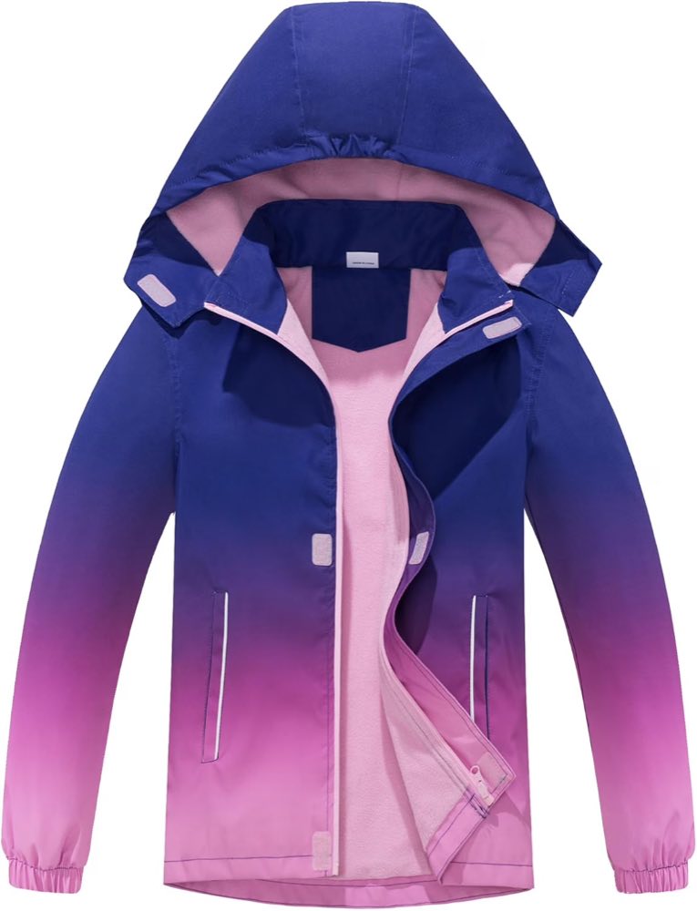 Fleece-Regenjacke mit Kapuze, 4–13 Jahre, 4,7 Sterne