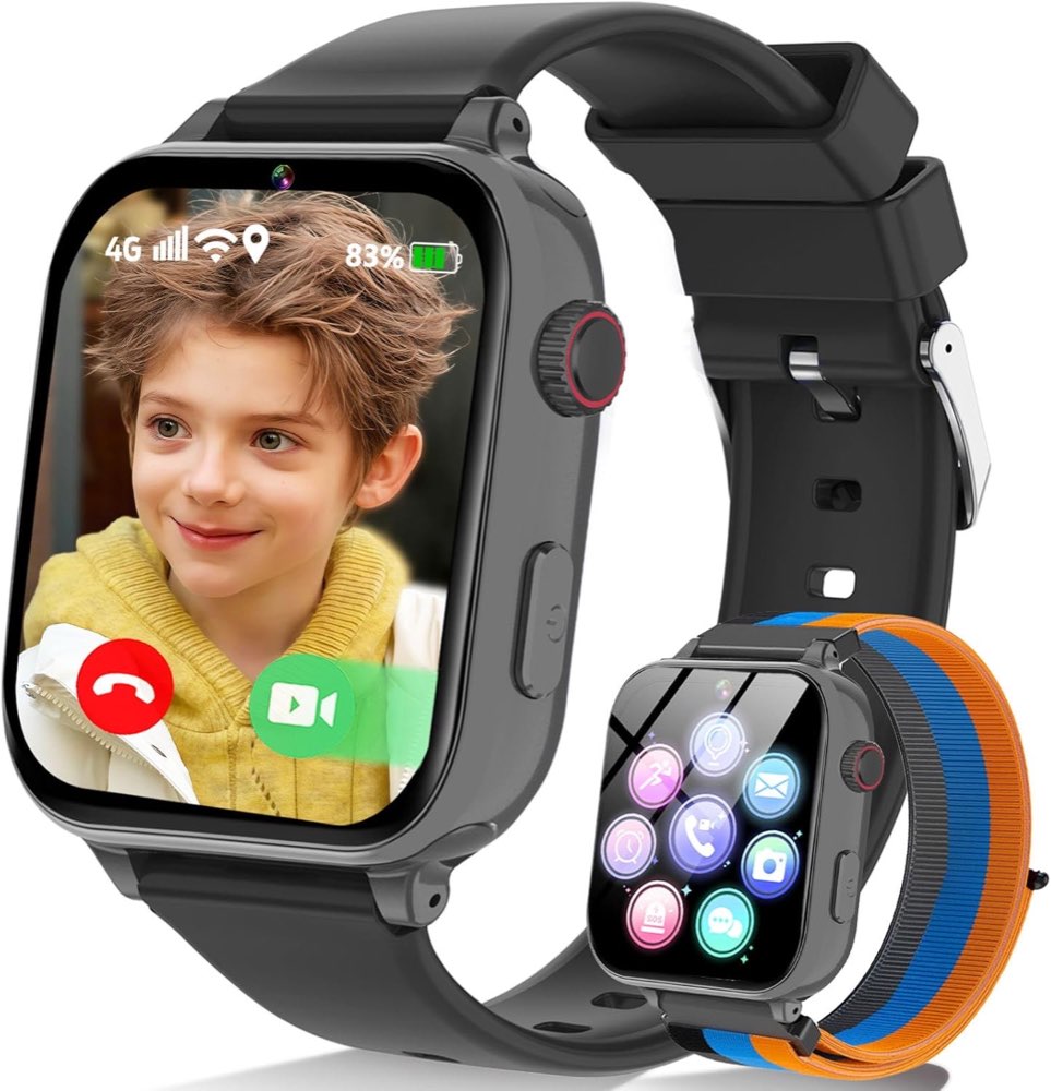 Berilona Kinder-Telefonuhr 4G (Schwarz)