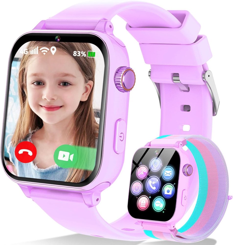 Berilona Kinder-Telefonuhr 4G (Lila)
