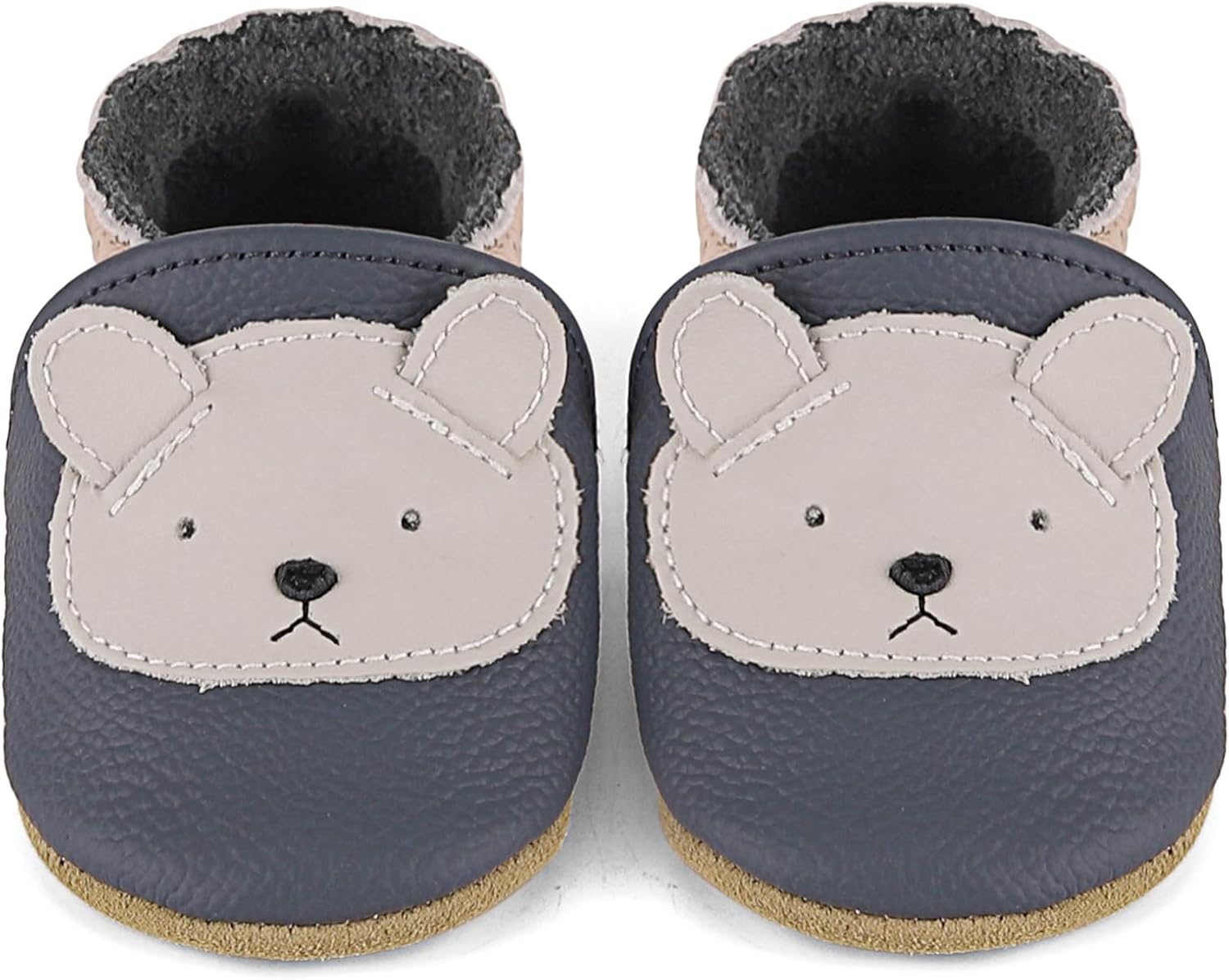 LACOFIA Baby Hausschuhe Leder – Testsieger Krabbelschuh Junge