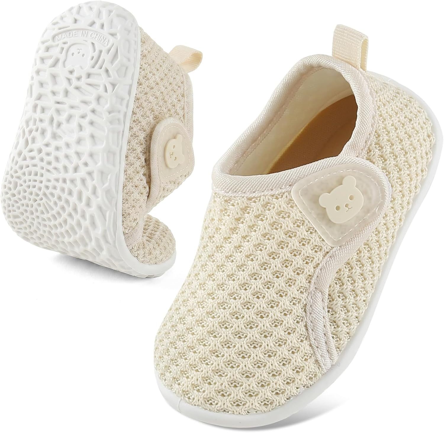 Krabbelschuhe Strick mit Klett