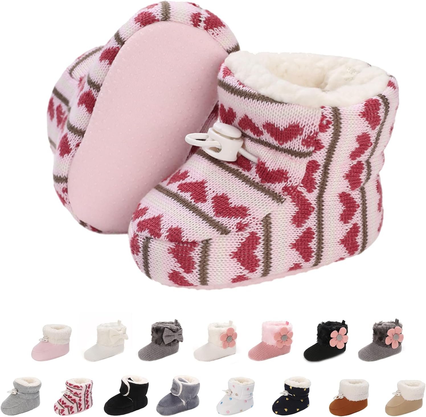 – Fleece Bootie Krabbelschuhe mit Noppen