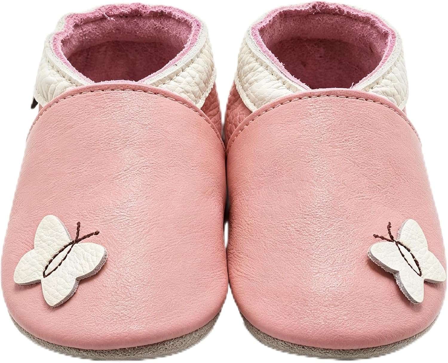 Mejale Baby Krabbelschuhe aus Rindsleder mit Wildledersohle