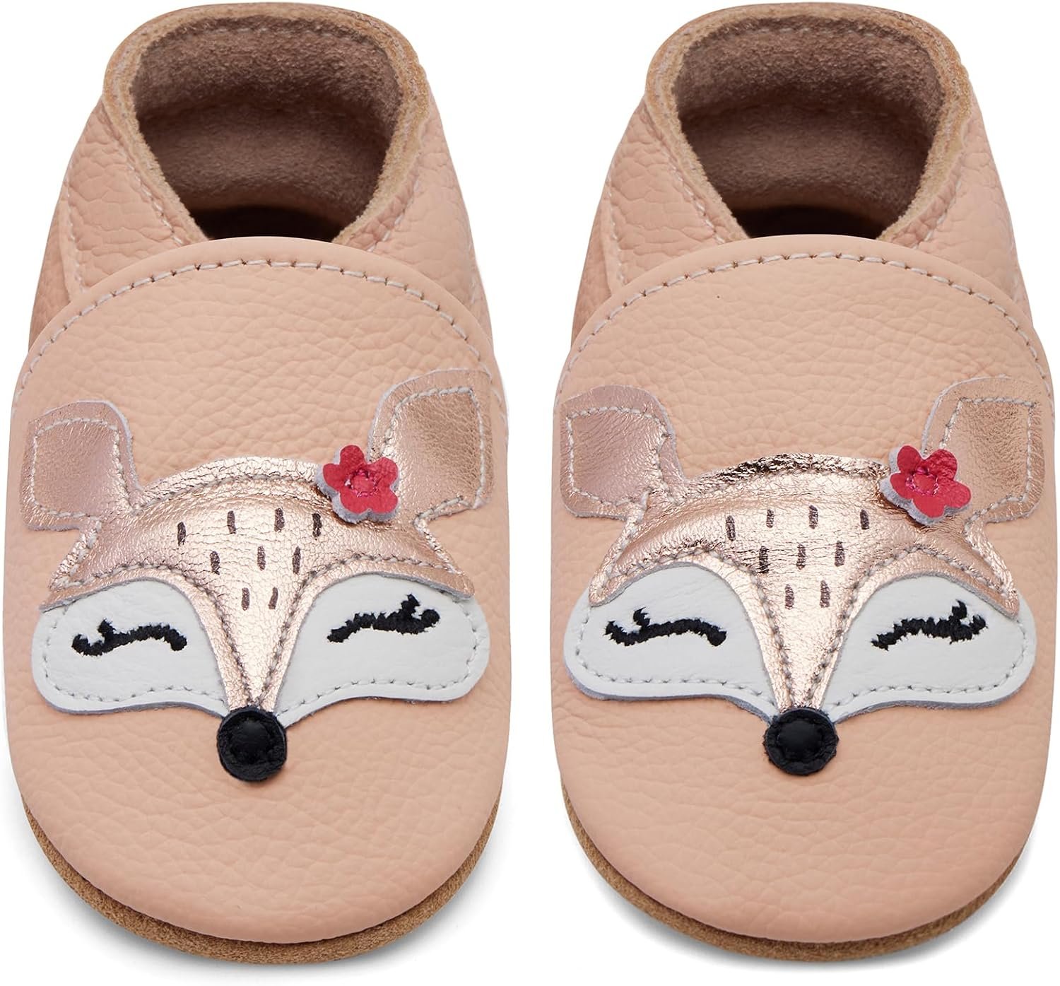 IceUnicorn Krabbelschuhe Baby Lauflernschuhe Jungen Mädchen Weicher Leder Babyhausschuhe Kleinkind Rutschfeste Lederschuhe Baby