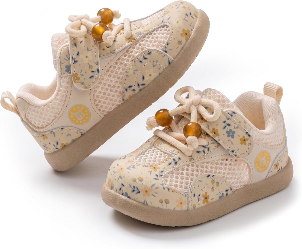 Mädchen Lauflernschuhe Mesh-Sneaker Klettverschluss Blumenmuster