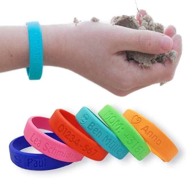 gutmarkiert SOS-Armband Silikon graviert – Testsieger Notfallarmband Kinder