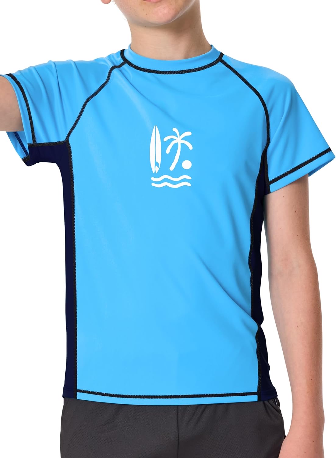 IHU Kinder UV Shirt UPF 50+ Jungen Badeshirt Schwimmshirt