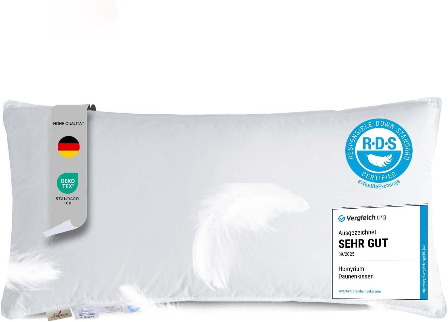 Homyrium Daunenkissen 40x80 Kopfkissen (800 g)