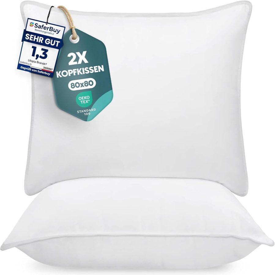 Utopia Bedding UB04604EU Kopfkissen 80x80, 2er-Set