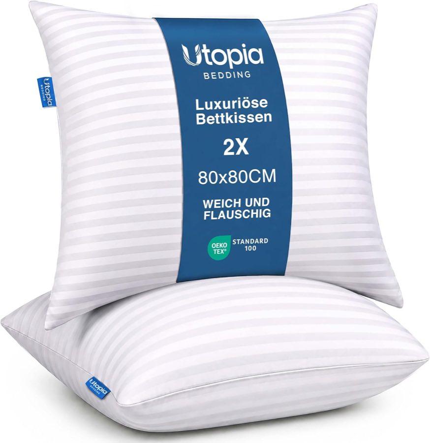 Utopia Bedding Kopfkissen 80x80 Hotelqualität, 2er-Set
