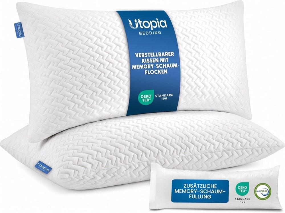Utopia Bedding Utopia Bedding kühlendes Kopfkissen 40×80, 2er-Set