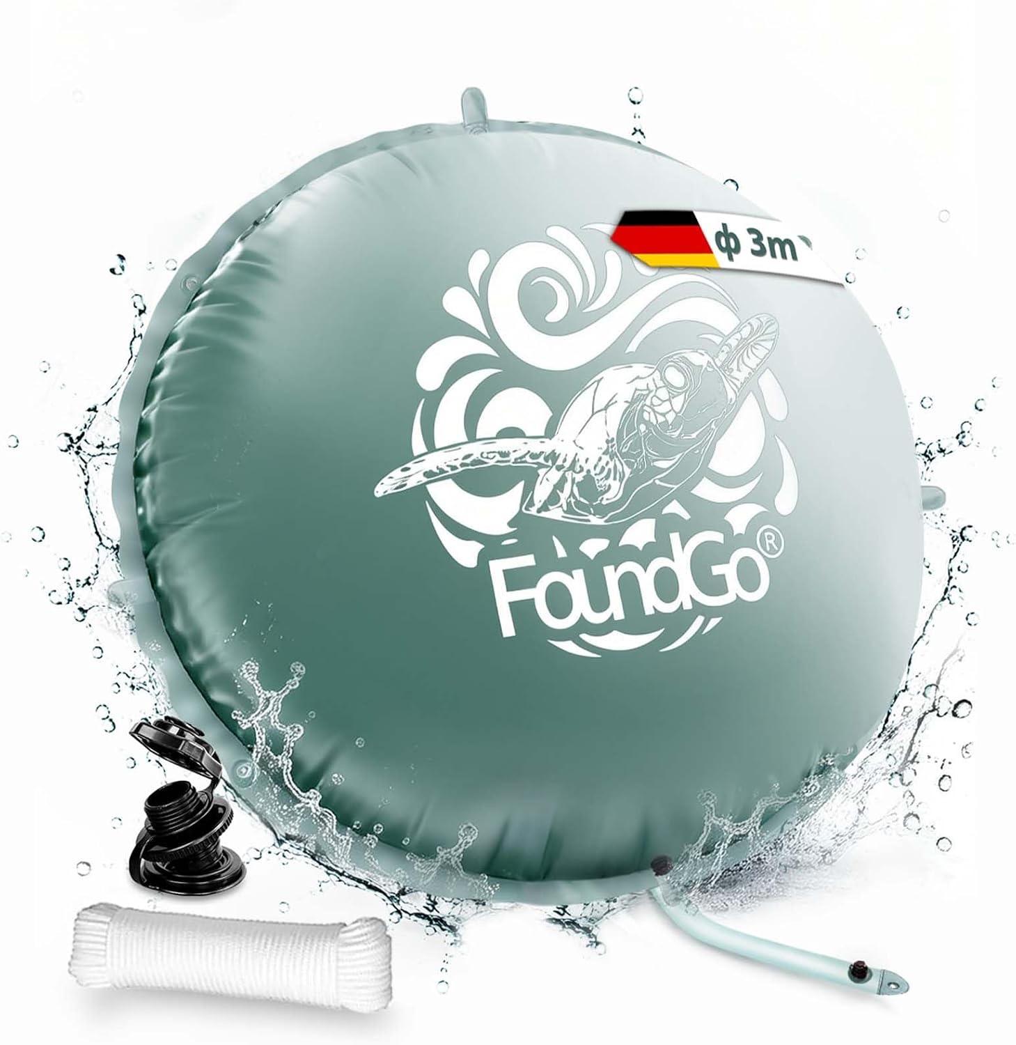 FoundGo Ø 3m Rund Poolkissen Winter - XXL Luftkissen Pool Kissen