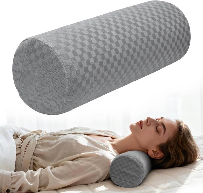 pozico Memory-Foam-Nackenrolle 14 × 37 cm mit Klett