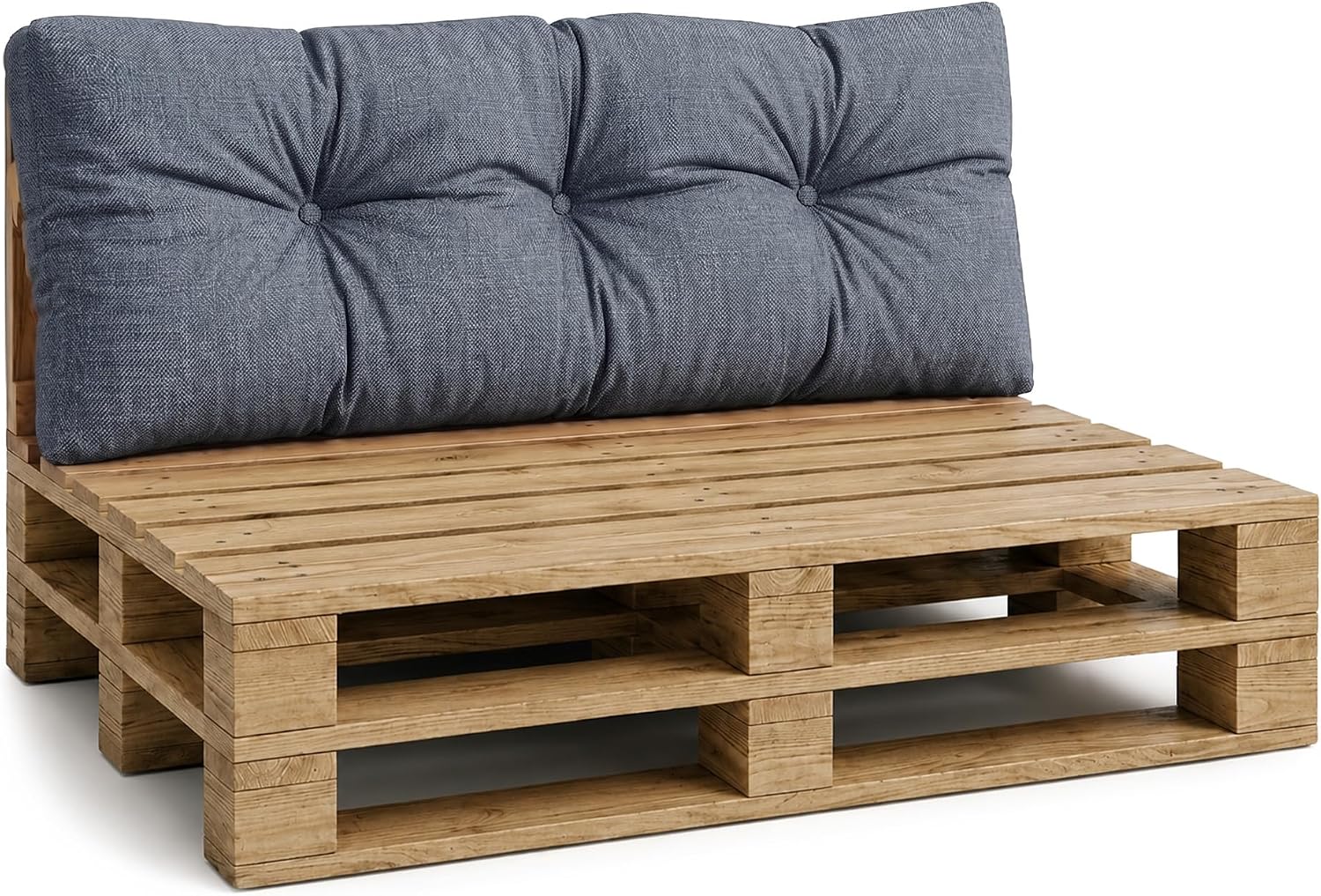 Amazinggirl Palettenkissen Outdoor Kissen Rückenkissen 120x40 cm - Auflagen für Paletten Europaletten Palettensofa und Palettenmöbel Palettenpolster Outdoorkissen Gartenkissen Jeansfarbe Leinenoptik