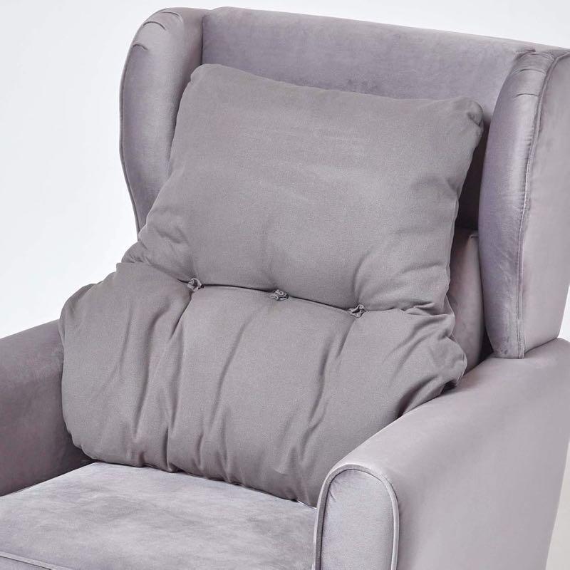Homescapes Rückenkissen für Sofa, Bett & Schreibtischstuhl 68x58 cm, Rückenstützkissen grau, ergonomisches Lendenkissen, Rückenpolster mit Baumwollbezug