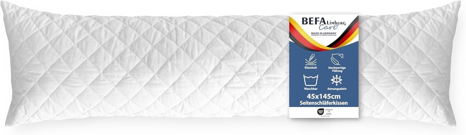 Seitenschläferkissen 40x145 cm | Schwangerschaftskissen | OEKO-TEX zertifiziert | Allergiker geeignet | Made in Germany