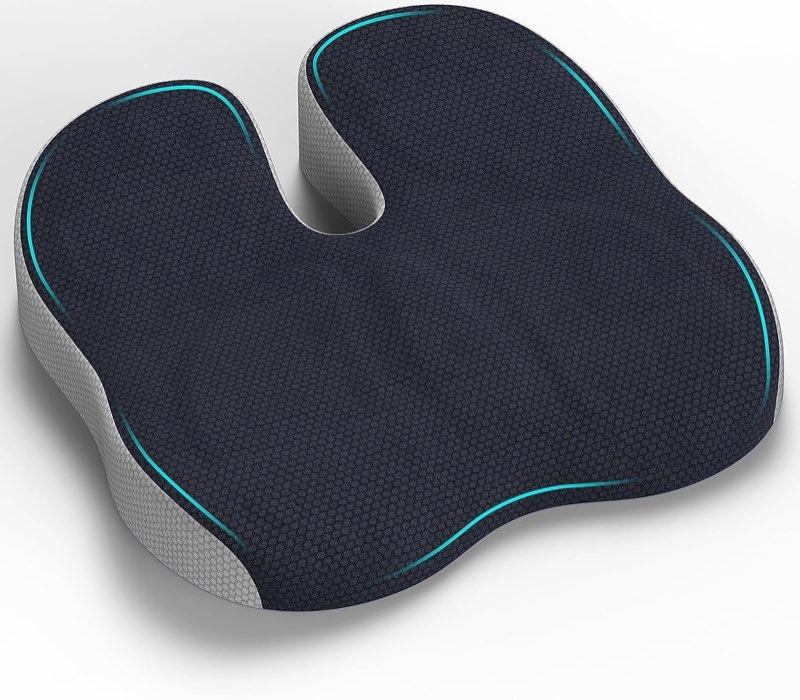 Orthopädisches Sitzkissen, Steissbeinkissen Entlastung, Ergonomisches Sitzkissens Bürostuhl, Komfortabel Sitzkissen Stuhl, Stress Abbauen Stuhlkissen Sitzpolster für Büro Auto (Dunkelgrau)