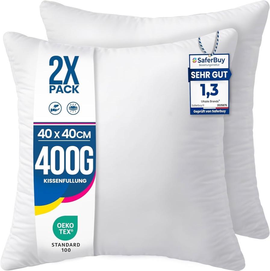 Utopia Bedding Kissenfüllung 40x40 2er Set Innenkissen Kissen Sofakissen