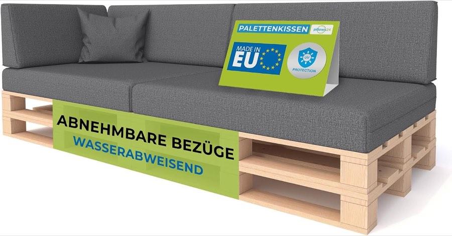 Pillows24 Pillows24 Palettenkissen 6er Set TEXAS Dunkelgrau - Produktbild