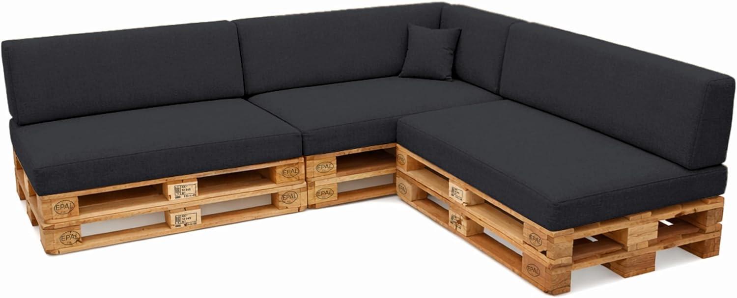 POKAR Palettenkissen 8er Set Anthrazit