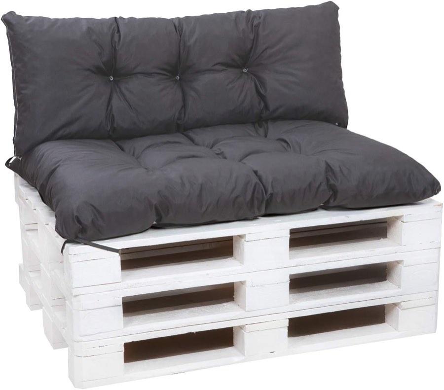 Setgarden Palettenkissen-Set Anthrazit 120x60 und 120x40
