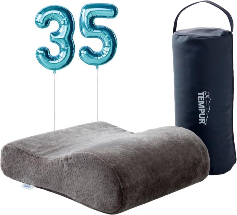 TEMPUR Reisekissen Memory Foam, Ergonomisch, (25 x 31 x 10/7 cm), Anthrazit
