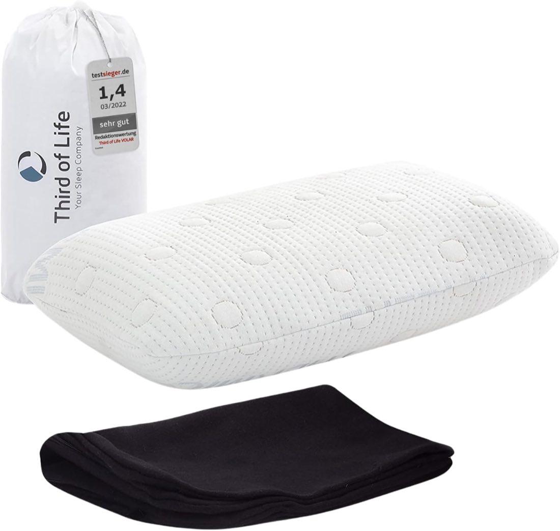 Third of Life Reisekissen VOLAR, Ergonomisches Memory-Foam Nackenkissen mit Thermo Bezug