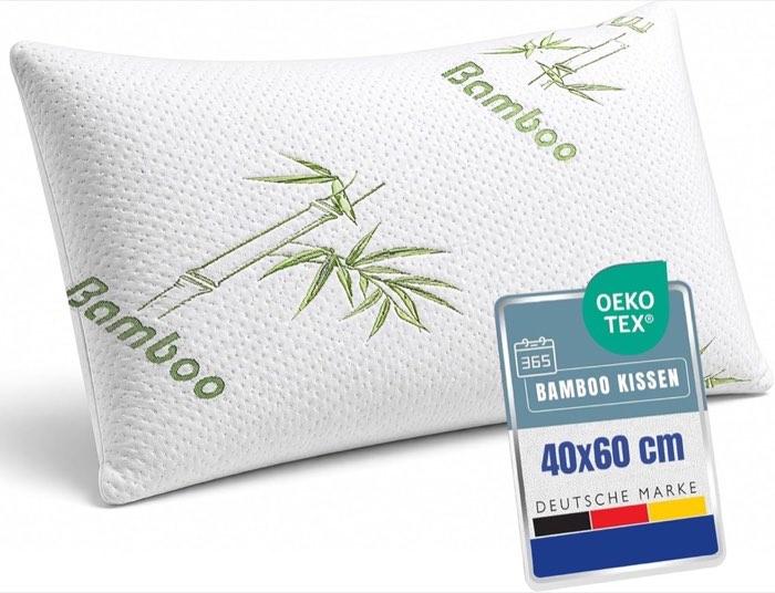 Orthopädisches Kissen | 40x60 cm | Bambus Kopfkissen mit abnehmbarem Bezug | Memory Foam Kissen für optimale Kopf und Nackenunterstützung - Natürlich antibakteriell & geruchsneutral