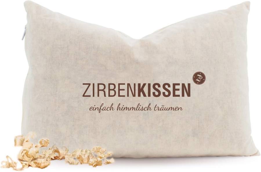 ZirbenFamilie Natur-Dekokissen 30x20cm • Zierkissen gefüllt mit natürlichen ZirbenFlocken
