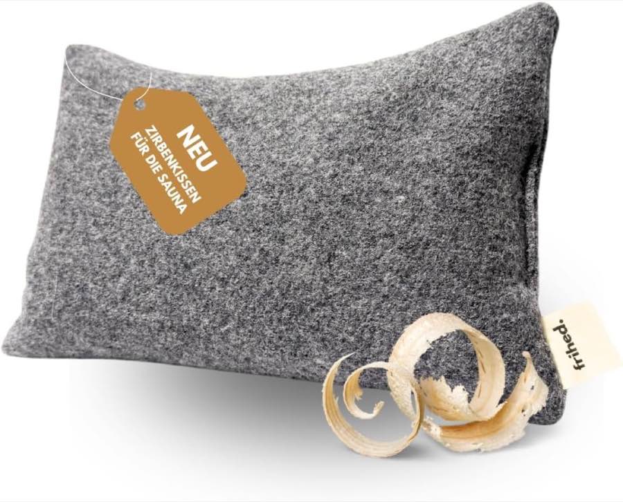 frihed. Nordic Wear frihed Saunakissen mit Zirbenholz 25x35 cm, 100% Wollwalk