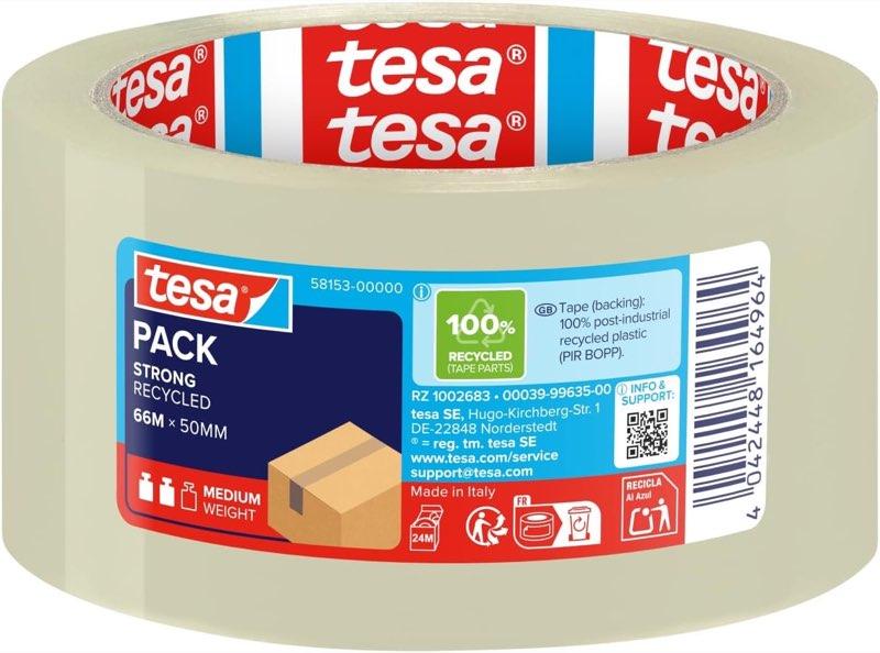 tesa tesa tesapack Strong Recycled transparent, 1 Rolle