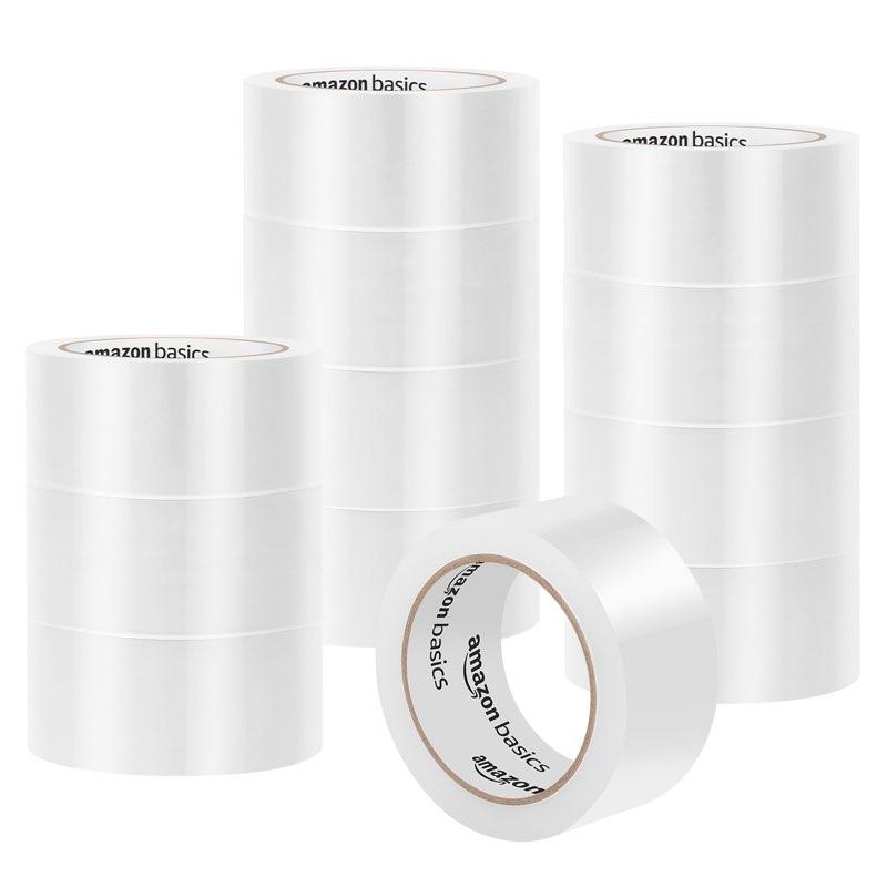 Amazon Basics Paketband transparent, 12 Rollen