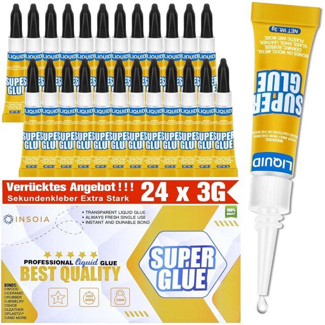 INSOIA Sekundenkleber flüssig, 24 × 3 g