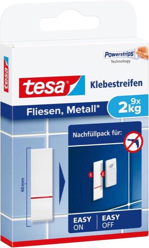 tesa Klebestreifen Fliesen und Metall, 9 Stück
