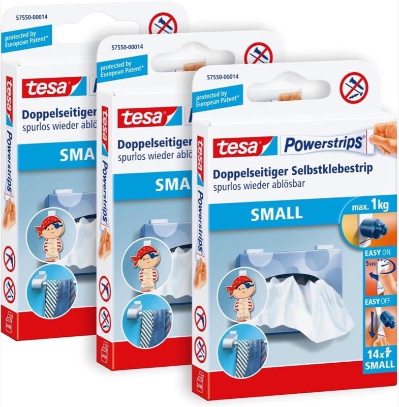 tesa Powerstrips Small 3er Pack, 42 Streifen