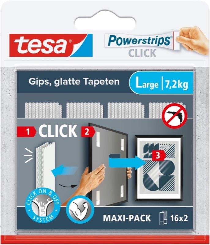 tesa Powerstrips CLICK Large, 16 x 2