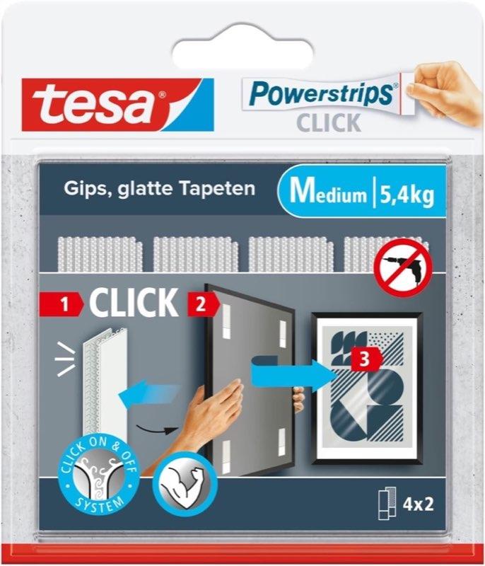 tesa Powerstrips CLICK Medium, 4 x 2