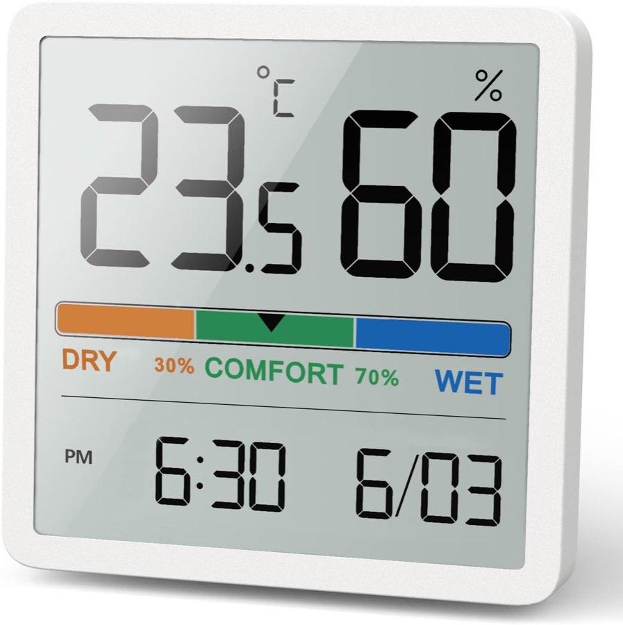 NOKLEAD Thermo-Hygrometer mit Uhr