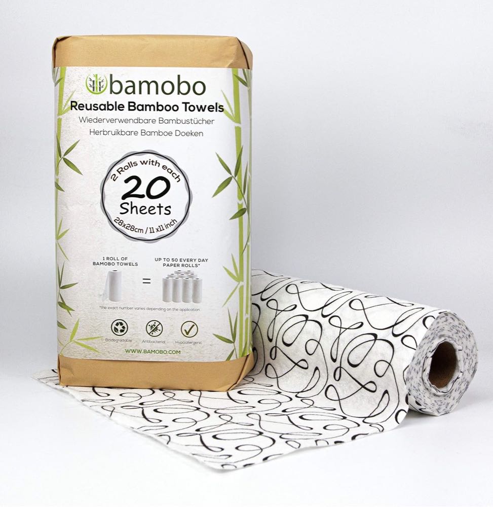 Bamobo waschbare Bambus-Küchenrolle Schwarz