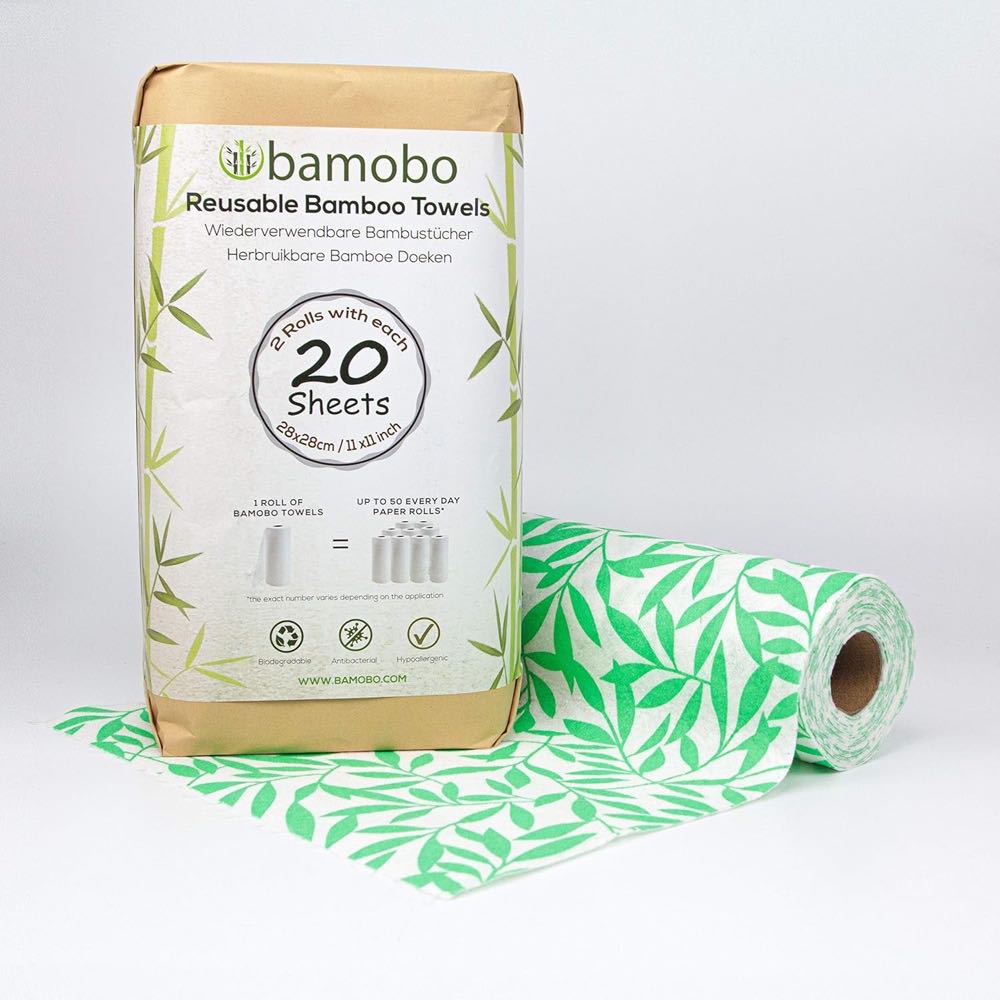 Bamobo waschbare Bambus-Küchenrolle Grün