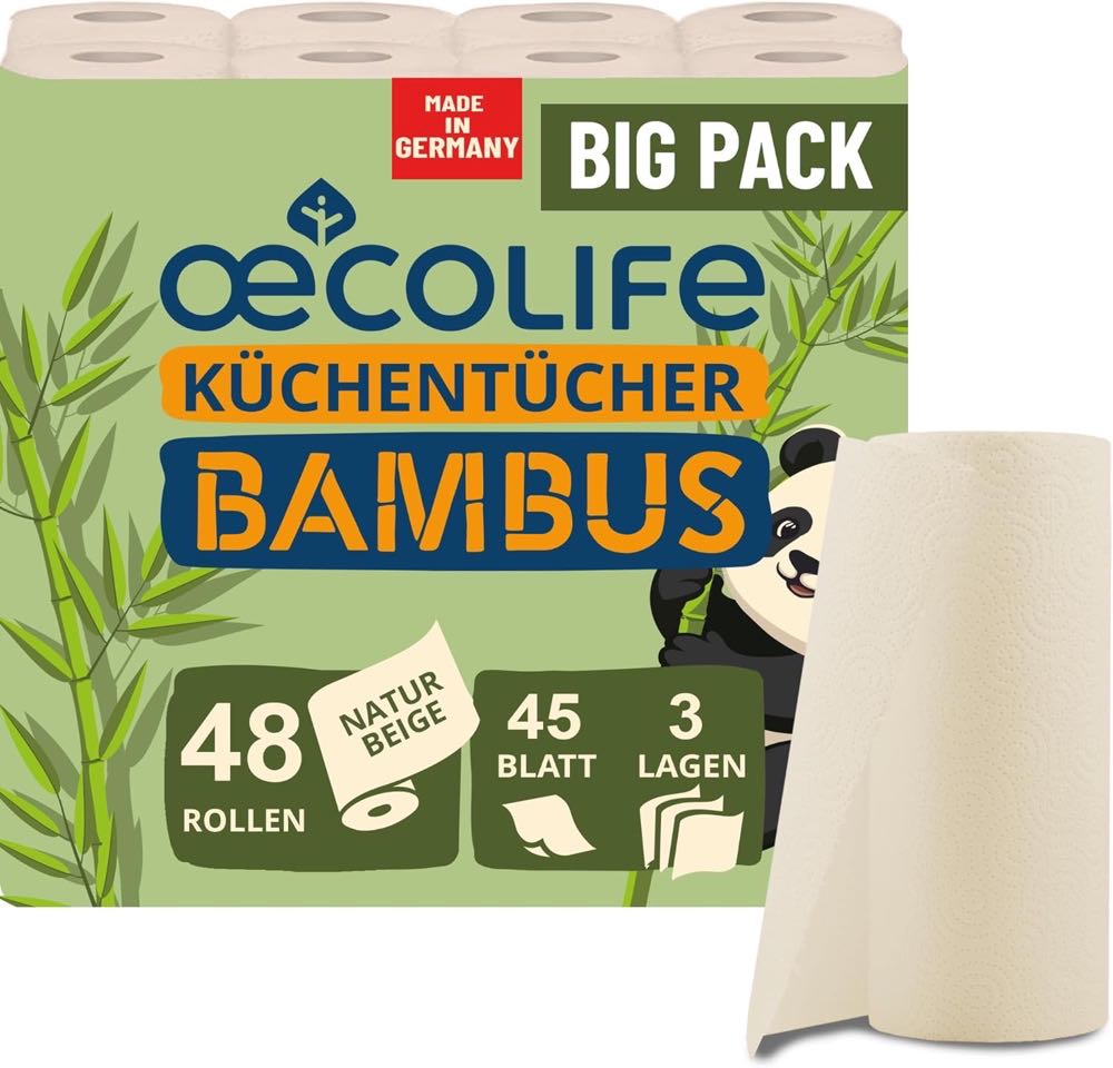 œcolife Küchentücher Bambus 3-lagig Megapack